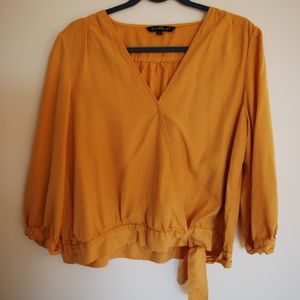 Yellow Wrap Top